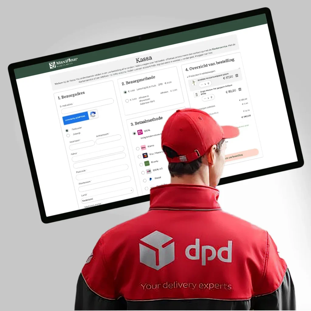 Multi-carrier shipping: DPD and PostNL side-by-side in a single Magento 2 checkout at Maxifleur